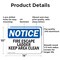 Signmission Fire Escape Ladder Keep Area Clear OSHA Notice Sign, Aluminum, 14in W x 10in L, 2PK OS-2PACK-NS-A-1014-L-12580 - alternate 8